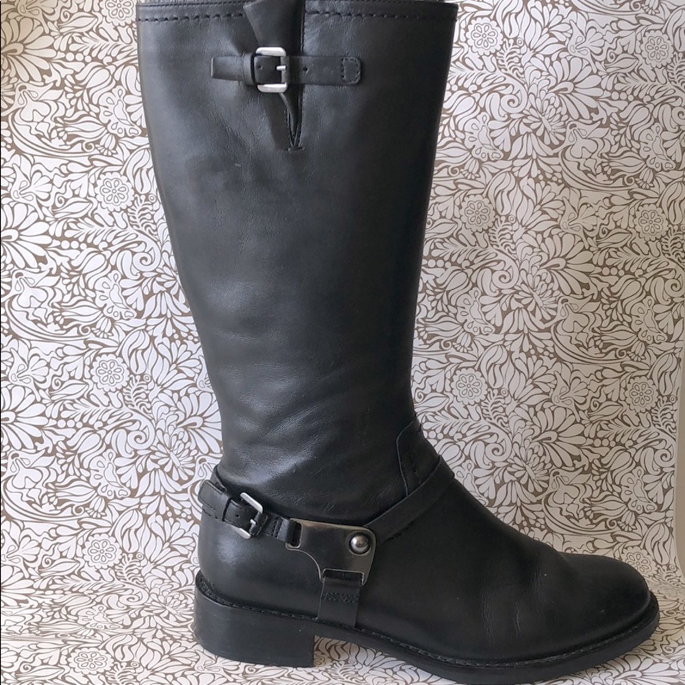 Ecco Shoes | Leather Knee Boots Black Size 7